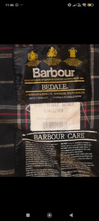 Barbour Bedale blu C50
