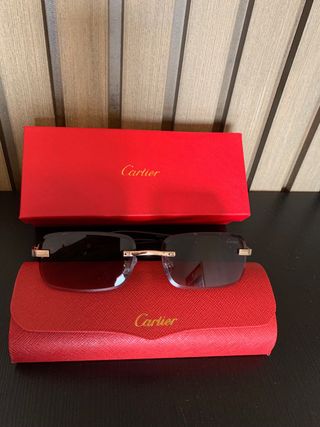 Gafas de sol Cartier Marrón y Dorado