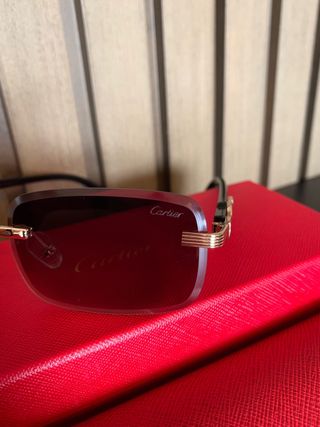 Gafas de sol Cartier Marrón y Dorado