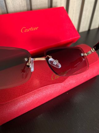Gafas de sol Cartier Marrón y Dorado