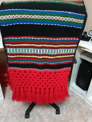 Manta Fallera Morellana Negra y Roja