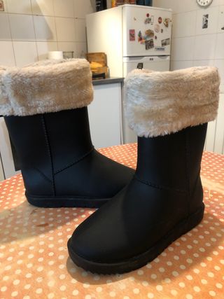 Botas de agua forradas negras