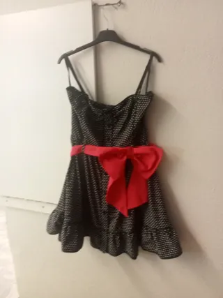Vestido Pin Up Lunares Rojo y Negro Talla L
