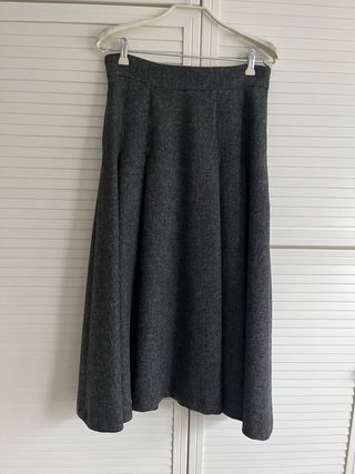 Falda larga lana gris