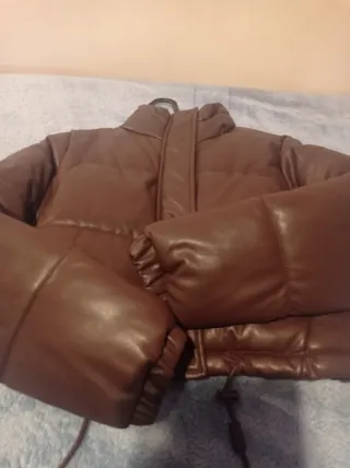 Cazadora polipiel marrón