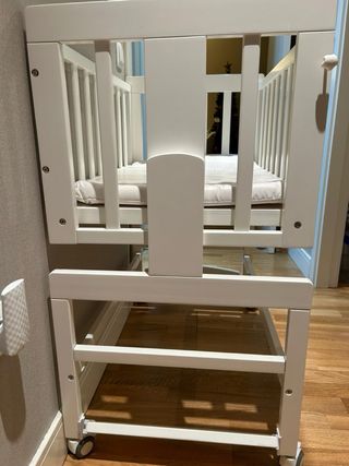 Minicuna colecho madera blanca