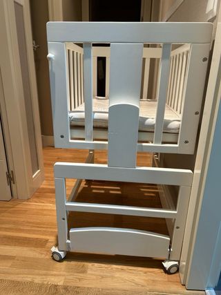 Minicuna colecho madera blanca