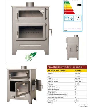 Estufa de leña con horno OFERTA