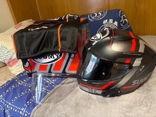 Casco Moto SUOMY Negro/Rojo - Caja Original