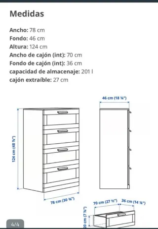 Cajonera blanca madera y cristal