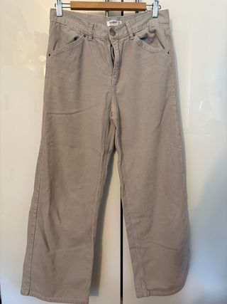 Pantalón pana gris Pull&Bear T.38
