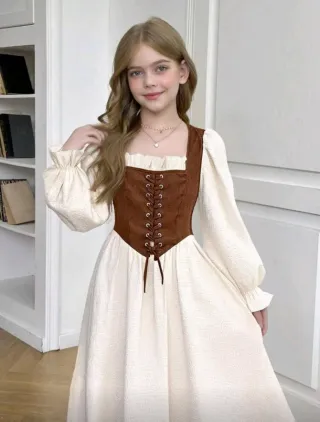 Vestito bambina stile medievale locandaia