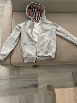 Sudadera Burberry Gris con Capucha