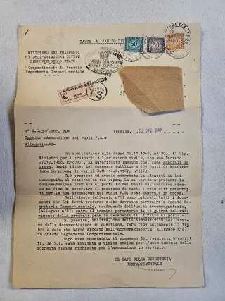 Documento 1969 + Francobolli