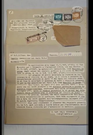 Documento 1969 + Francobolli