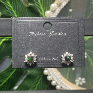 Pendientes de ópalo negro natural