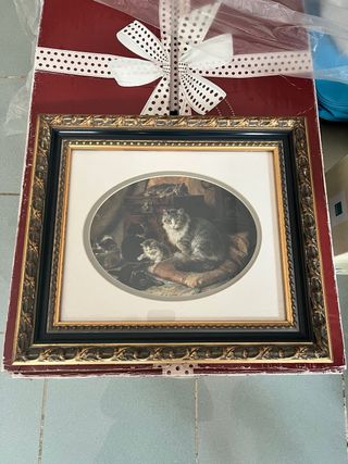 Set 4 Quadri con cornice dorata e nera