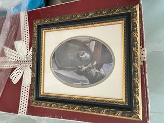 Set 4 Quadri con cornice dorata e nera