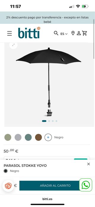 Parasol YOYO Babyzen Negro