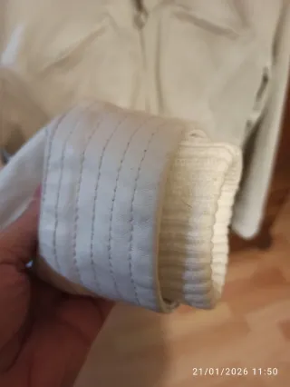 Cazadora Piel Mango Beige Mujer