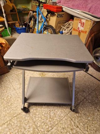 Mesa auxiliar escritorio gris pc o varios