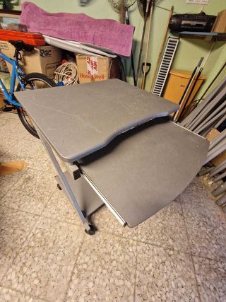 Mesa auxiliar escritorio gris pc o varios