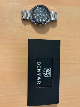 Reloj Benyar Hombre Negro y Plateado