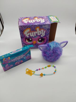 Furby Purple 15 accesorios de moda, animales de peluche interactivos para niños y niñas a partir de 6 años, animatronic activado