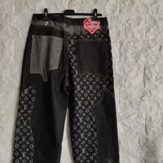 Jeans Louis Vuitton Unisex Nero/Grigio taglia 42