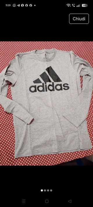 T-shirt Adidas Grigia