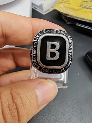 Anello Balenciaga College Vintage Nero Argento