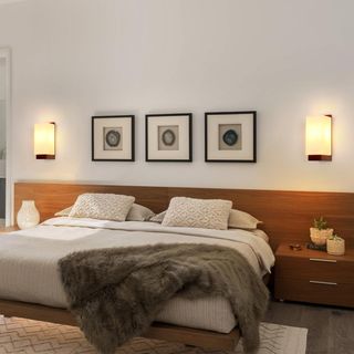 Lámpara de pared madera E27