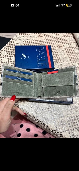 Portafoglio uomo BASILE grigio mai usato