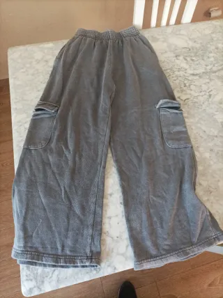 Pantalón ancho cargo gris 12/13 años