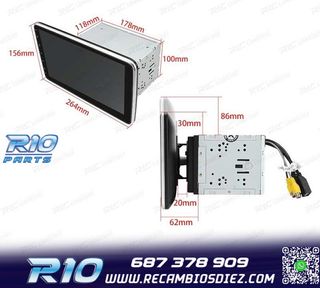 RADIO NAVEGADOR 2DIN 10" HD TÁCTIL BLUETOOTH USB SD