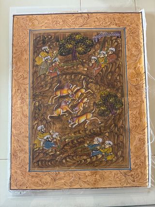 Pintura Decorativa Indo-Persa de Caza
