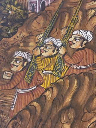 Pintura Decorativa Indo-Persa de Caza