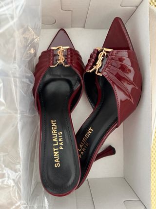 Chanclas Saint Laurent Mujer Rojo y Dorado