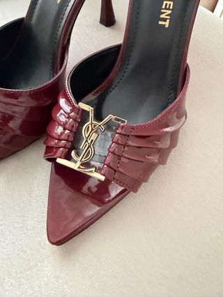 Chanclas Saint Laurent Mujer Rojo y Dorado