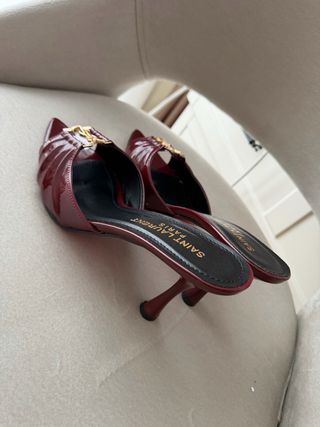 Chanclas Saint Laurent Mujer Rojo y Dorado