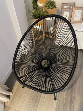 Silla Acapulco Negra Metal y Nylon