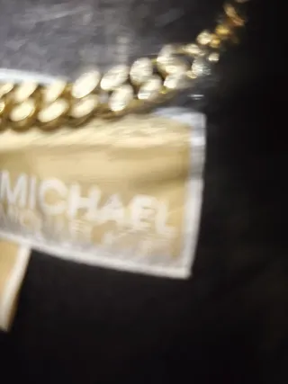 Abrigo Michael Kors Negro con Cuello Sintético