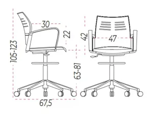 Taburete Actiu Spacio Giratorio Blanco