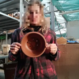 Set 3 Ciotole Vasi Plastica Marrone Diametro 20cm