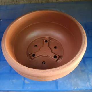 Set 3 Ciotole Vasi Plastica Marrone Diametro 20cm