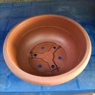 Set 3 Ciotole Vasi Plastica Marrone Diametro 20cm