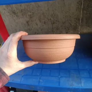 Set 3 Ciotole Vasi Plastica Marrone Diametro 20cm