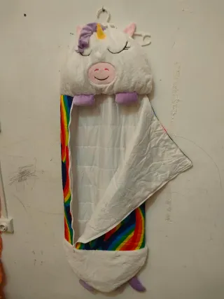 Saco dormir unicornio arcoíris infantil