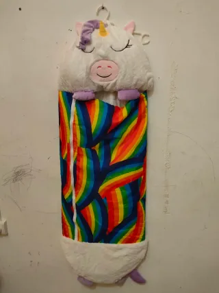 Saco dormir unicornio arcoíris infantil