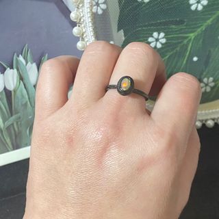 Anillo Plata Ópalo Blanco Natural